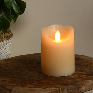 Светодиодная свеча с имитацией пламени Elody Beige 10 см, на батарейках, таймер Kaemingk фото 1