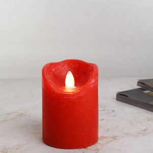 Светодиодная свеча с имитацией пламени Elody Red 10 см, на батарейках, таймер Kaemingk фото 1
