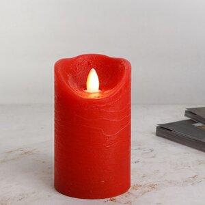 Светодиодная свеча с имитацией пламени Elody Red 13 см, на батарейках, таймер (Kaemingk, Нидерланды). Артикул: ID75350