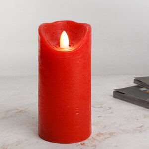 Светодиодная свеча с имитацией пламени Elody Red 15 см, на батарейках, таймер Kaemingk фото 1