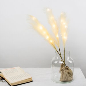 Светящаяся ветка для декора Перо Manosque - Cream 70 см, теплые белые LED, на батарейках (Kaemingk, Нидерланды). Артикул: ID76332