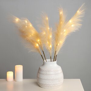 Светящаяся ветка для декора Перо Manosque - Cream 70 см, теплые белые LED, на батарейках Kaemingk фото 1