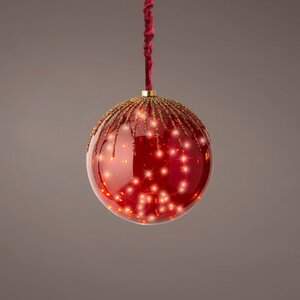 Декоративный подвесной светильник Шар Ronnie 80*25 см, 50 микро LED ламп, на батарейках, стекло, IP20 (Kaemingk, Нидерланды). Артикул: 486307