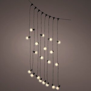 Гирлянда из лампочек для уличного зонта Parasol Lights 1.2 м, 20 теплых белых LED ламп, черный ПВХ, IP44 (Kaemingk, Нидерланды). Артикул: 490085