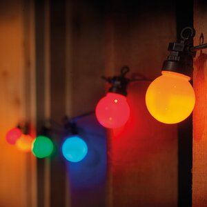 Гирлянда из лампочек Карнавал, 20 ламп, разноцветные LED, 9.5 м, черный ПВХ, соединяемая, контроллер, IP44 Kaemingk фото 1
