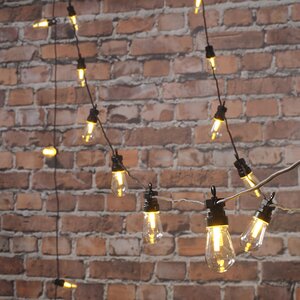 Гирлянда из лампочек Ретро, 20 ламп, теплые белые LED, 9.5 м, черный ПВХ, соединяемая, IP44 (Kaemingk, Нидерланды). Артикул: ID56415