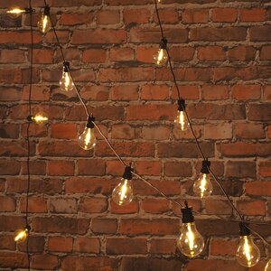 Ретро гирлянда Большие Лампочки, 20 ламп, теплые белые LED, 9.5 м, черный ПВХ, соединяемая, IP44 Kaemingk фото 1