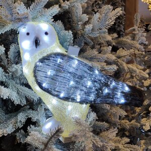 Светодиодная фигура Сова Матильда из Арктического леса 44 см, 50 LED ламп, IP44 (Kaemingk, Нидерланды). Артикул: ID68539
