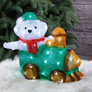 Светящаяся фигура Медведь Вернер - Christmas Train 36 см, 50 LED ламп, IP44 (Kaemingk, Нидерланды). Артикул: ID76073