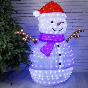 Светящаяся фигура Снеговик Сэр Сноу 133 см, 500 LED ламп, IP44 (Kaemingk, Нидерланды). Артикул: ID76763