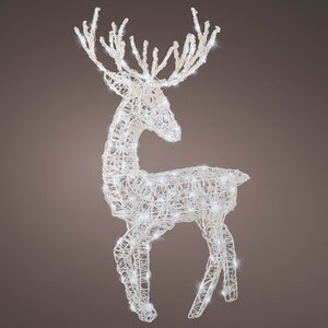 Светящийся олень Гастон 94 см, 100 холодных белых LED ламп с мерцанием, таймер, IP44 (Kaemingk, Нидерланды). Артикул: 491368