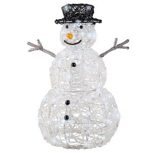 Светящаяся фигура Снеговик Mr Snowman 65 см, 80 холодных белых LED ламп с мерцанием, IP44 Kaemingk фото 2