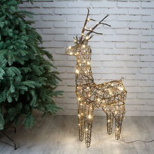 Светящийся олень Rottweil Deer 104 см, 72 теплые белые LED лампы, IP44 (Kaemingk, Нидерланды). Артикул: ID75976