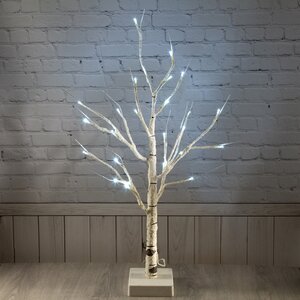 Светодиодное дерево Березка 60 см, 24 холодных белых LED ламп, IP44 (Kaemingk, Нидерланды). Артикул: ID18559
