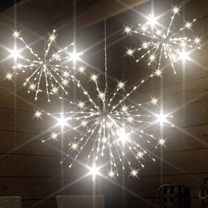 Светодиодное украшение Полярная Звезда серебряная 100 см, 320 теплых белых LED ламп, контроллер, IP44 (Kaemingk, Нидерланды). Артикул: ID41447