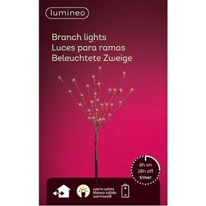 Светящаяся ветка Sparkling Willow 50 см, 30 теплых белых LED ламп, на батарейках, IP44 Kaemingk фото 4
