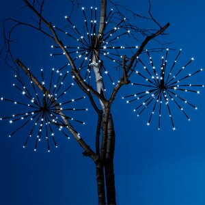 Гирлянда на дерево Фейерверки 45 см*6 шт, 432 холодных белых LED ламп с мерцанием, контроллер, IP44 (Kaemingk, Нидерланды). Артикул: 493512