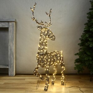 Светящийся олень Гэвин 124 см, 360 теплых белых LED ламп, IP44 (Kaemingk, Нидерланды). Артикул: 493532