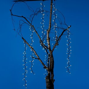 Гирлянда на дерево Каскад 80 см*6 шт, 192 теплые белые LED лампы, черный ПВХ, IP44