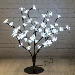 Светодиодное дерево Цветущая Яблоня 45 см, 48 холодных белых LED ламп, IP44 Kaemingk фото 1