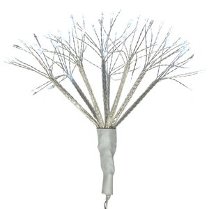 Светодиодный букет Одуванчик 24 см, 64 холодных белых микро LED ламп с мерцанием, серебряная проволока, IP44 (Kaemingk, Нидерланды). Артикул: ID57851