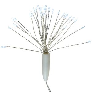Светодиодный букет Капельки Росы 15 см, 30 холодных белых микро LED ламп, серебряная проволока, на батарейках, IP44 (Kaemingk, Нидерланды). Артикул: ID57855