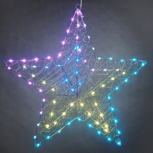 Светящаяся звезда Stella 58 см, 80 разноцветных LED ламп, контроллер, таймер, пульт управления, IP44 Kaemingk фото 3