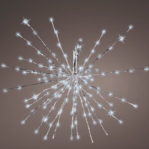 Светодиодное украшение Полярная Звезда серебряная 70 см, 160 холодных белых LED с мерцанием, IP44 (Kaemingk, Нидерланды). Артикул: 497562