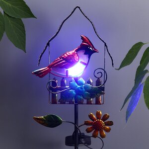 Садовый светильник на солнечной батарее Solar - Птичка Кардинал 66 см, IP44 (Koopman, Нидерланды). Артикул: 512000680-1