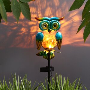 Садовый светильник на солнечной батарее Solar Owl 54 см, IP44, голубой Koopman фото 2
