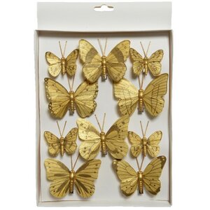 Набор декоративных украшений Gold Butterfly, 10 шт, клипса Kaemingk фото 8