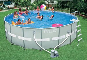 Каркасный бассейн Intex Ultra Frame 549*132 см, фильтр-насос, хлоргенератор комби, аксессуары (INTEX, Китай). Артикул: 54472