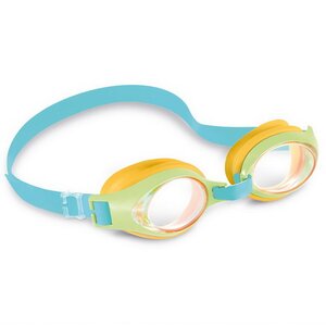 Очки для плавания Юниор зеленые с оранжевым, 3-8 лет (INTEX, Китай). Артикул: 55611-2