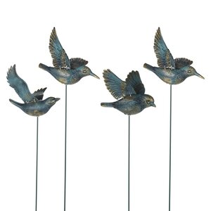 Набор садовых штекеров Птички Флавио: Giardini Di Boboli 60 см, 4 шт, синие Koopman фото 1