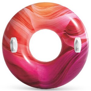 Надувной круг с ручками Волны 114 см розовый INTEX фото 1