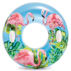 Надувной круг с ручками Фламинго 97 см (INTEX, Китай). Артикул: 58263-флам