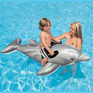 Надувная игрушка Дельфин 175*66 см, до 40 кг, серый (INTEX, Китай). Артикул: 58535-2