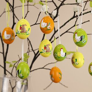 Пасхальные украшения Яйца Easter Village 6 см, 12 шт, натуральные (Breitner, Германия). Артикул: 59-0413