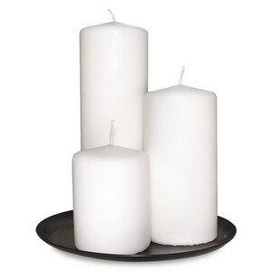 Набор свечей столбиков с подсвечником, 3 шт, белые Омский Свечной фото 1
