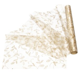 Ткань для декорирования Янтарные веточки 35*200 см кремовая (Kaemingk, Нидерланды). Артикул: ID57765