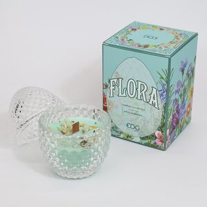 Ароматическая свеча Flora - Fig&Gardenia 12 см, 20 часов горения (EDG, Италия). Артикул: 613888-GG