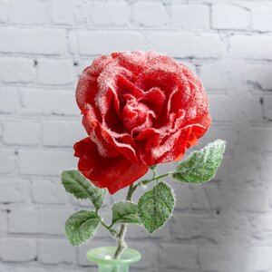Роза в Инее 45 см красная (Kaemingk, Нидерланды). Артикул: ID19853