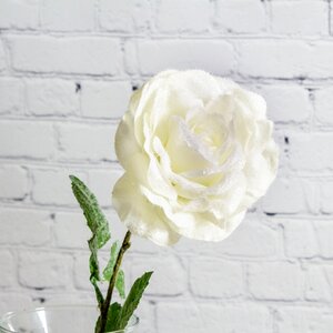 Роза в Инее 45 см белая (Kaemingk, Нидерланды). Артикул: ID19856