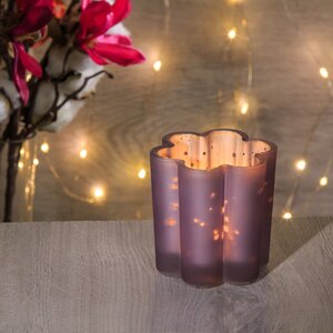 Стеклянный подсвечник для маленькой свечи Нежная Фиалка 6 см светло-лиловый Kaemingk фото 1