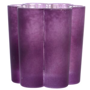 Стеклянный подсвечник для маленькой свечи Нежная Фиалка 6 см пурпурный шелк Kaemingk фото 4