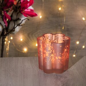 Стеклянный подсвечник для маленькой свечи Нежная Фиалка 6 см розовый Kaemingk фото 1