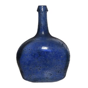 Декоративная бутылка Корфу 26 см синяя, стекло (Kaemingk, Нидерланды). Артикул: 649060-1