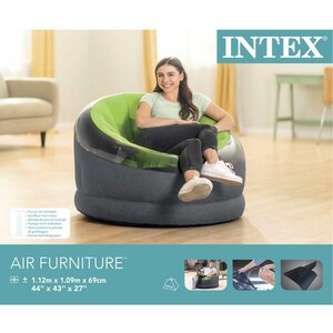 Надувное кресло Empire Chair 112*109 см светло-зелёное INTEX фото 2