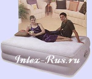 Надувная кровать FOAM TOP, 152х203х56 см, бежевый (INTEX, Китай). Артикул: 66952