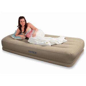Надувная кровать с насосом Pillow Rest 99*191*38 см INTEX фото 1
